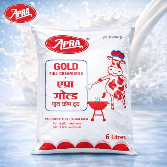 APRA Full Cream Milk pouch 6 litre