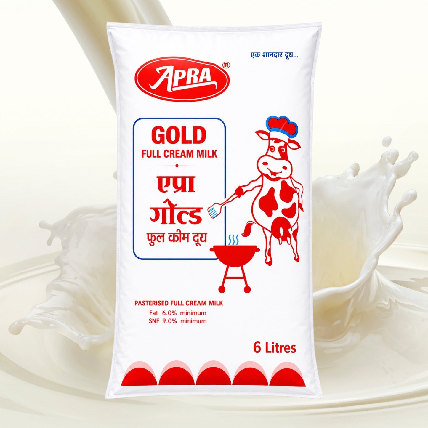 APRA Full Cream Milk pouch 6 litre