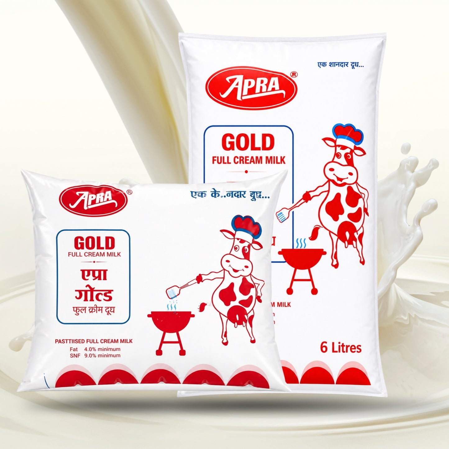APRA Full Cream Milk pouch 6 litre