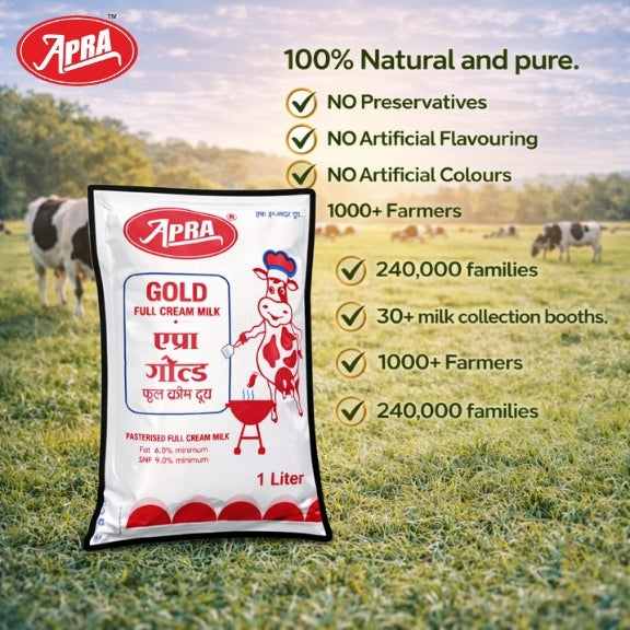 APRA Full Cream Milk pouch 1 litre
