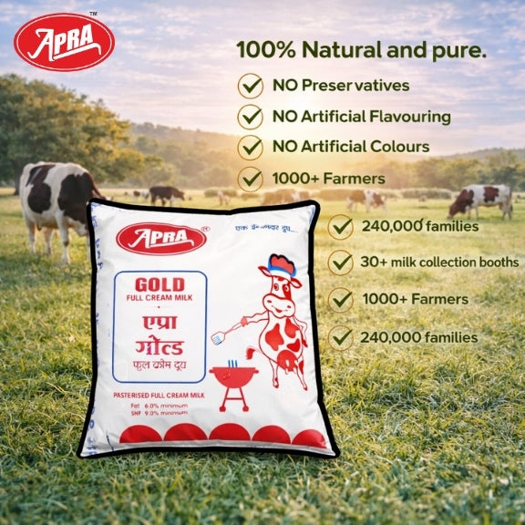 APRA Full Cream Milk pouch 500 ml