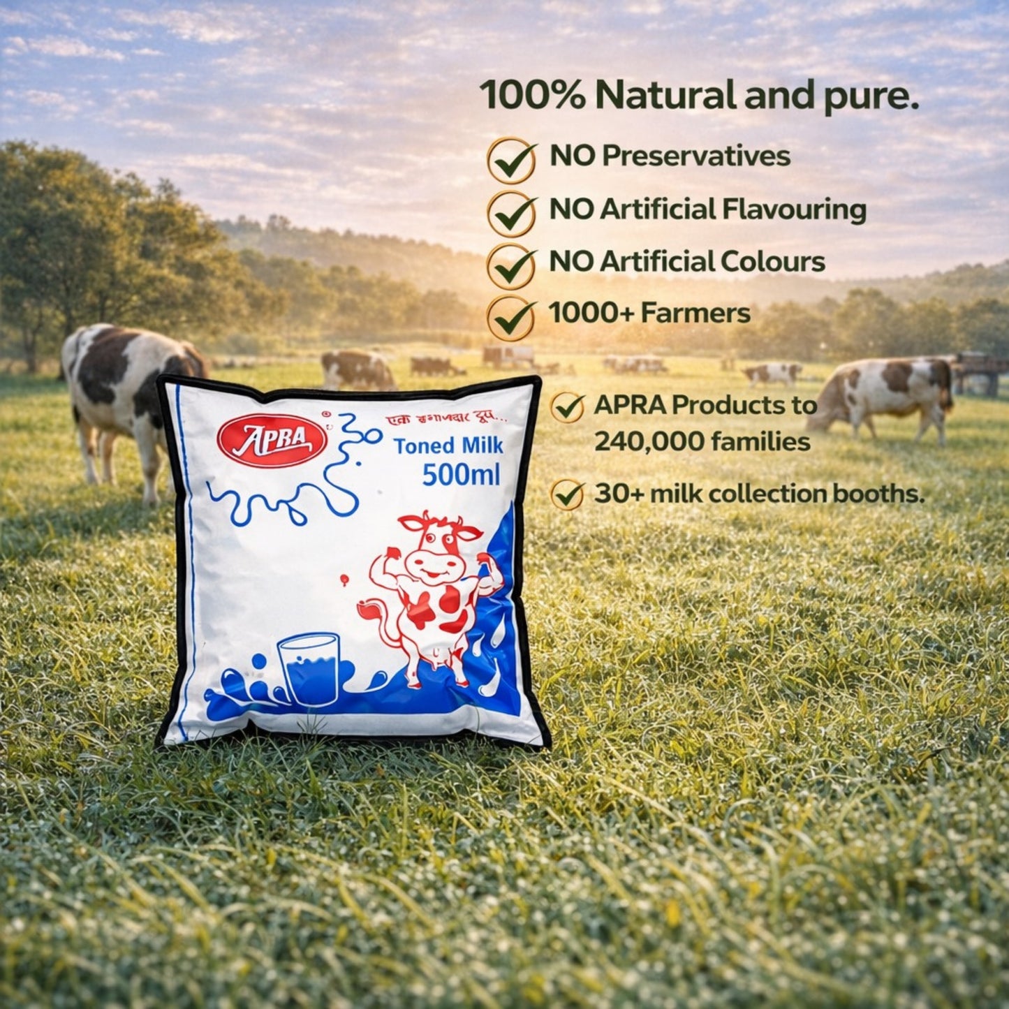 APRA Toned Milk pouch 500 ml